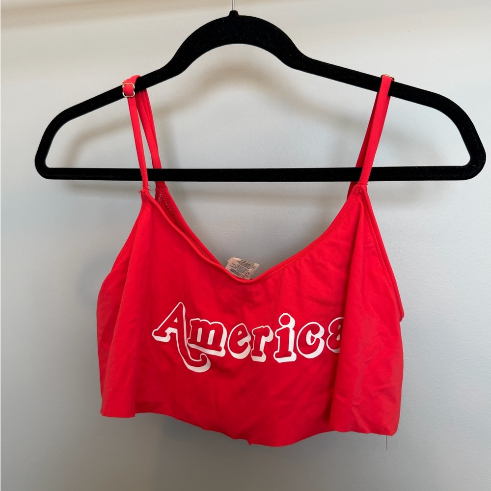 Wildfox Red 'America' Cropped Bikini Top